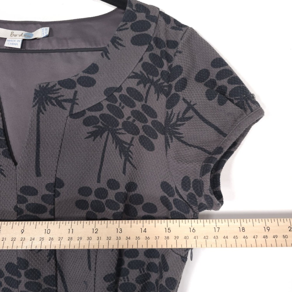 BODEN Women's Sheath Dress Belted Floral Print US6 Gray 100% Cotton WH380 - Picture 5 of 12